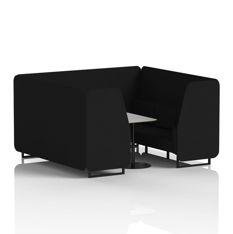 Brixworth Booth With Black Legs And Grey Table In Single Tone