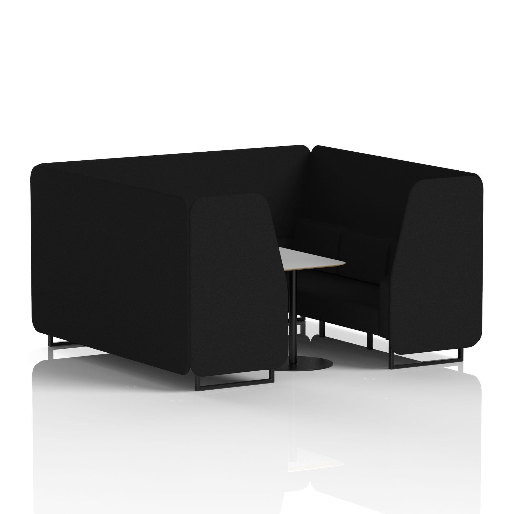 Brixworth Booth With Black Legs And Grey Table In Single Tone