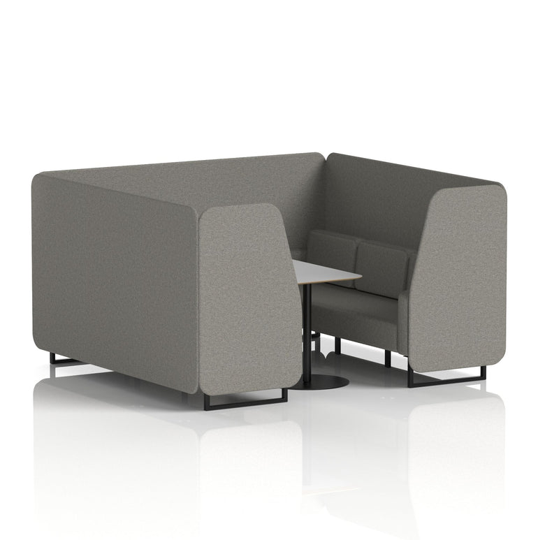 Brixworth Booth With Black Legs And Grey Table In Single Tone