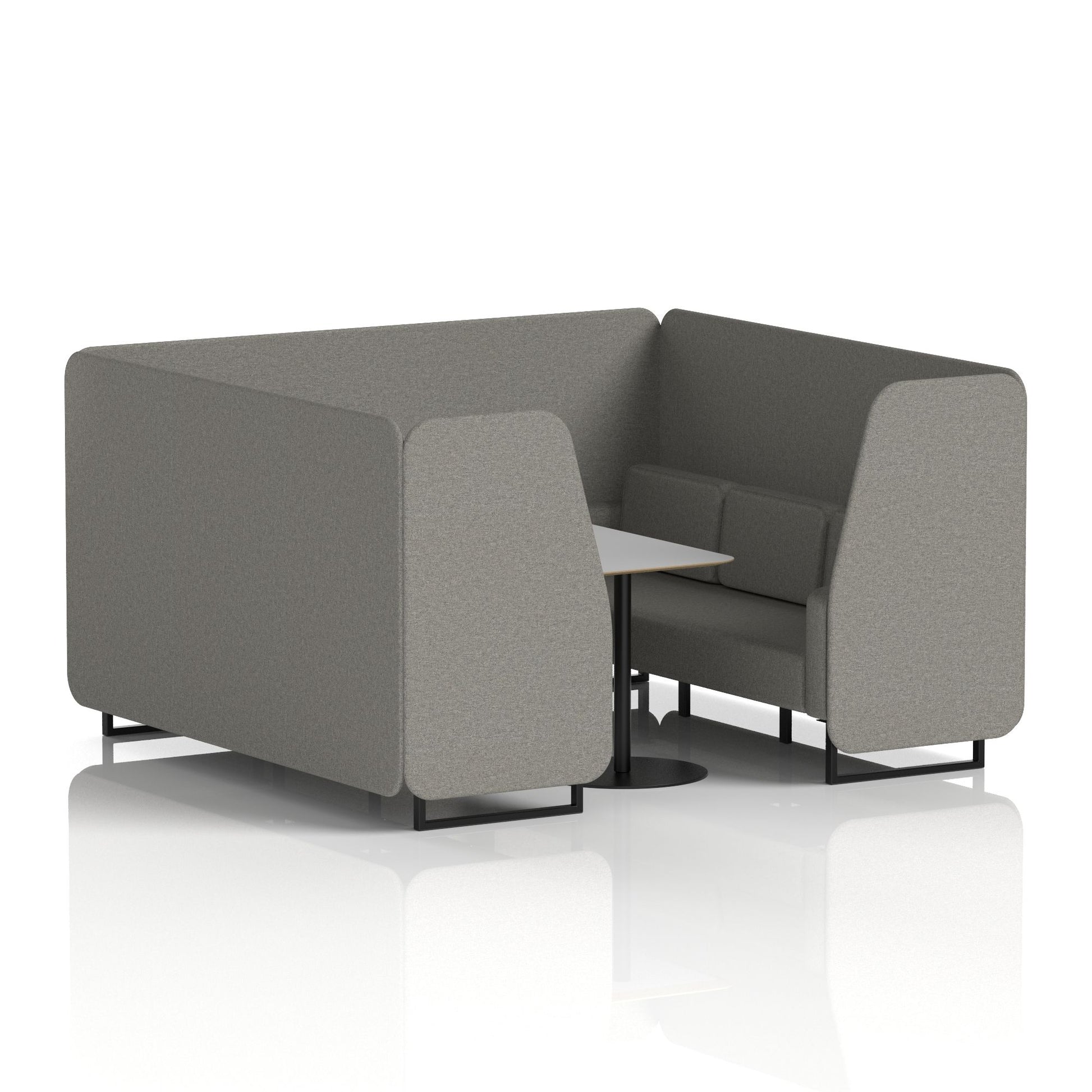 Brixworth Booth With Black Legs And Grey Table In Single Tone