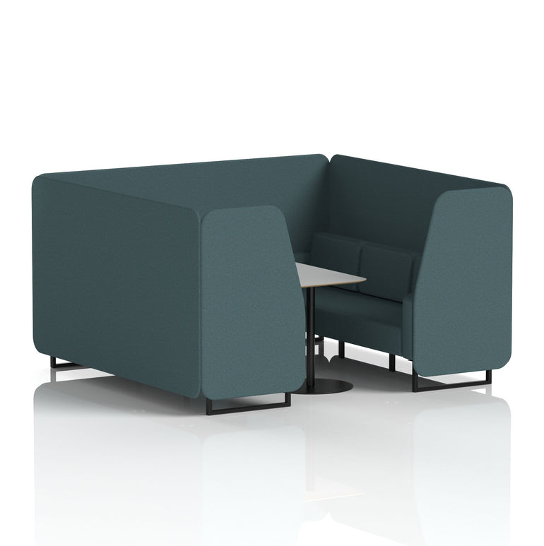 Brixworth Booth With Black Legs And Grey Table In Single Tone