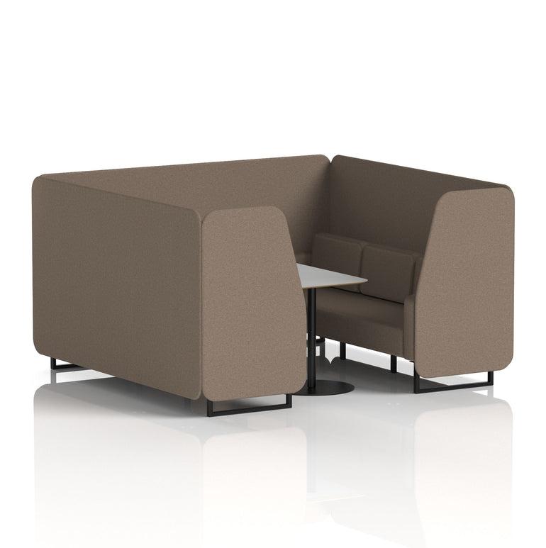 Brixworth Booth With Black Legs And Grey Table In Single Tone