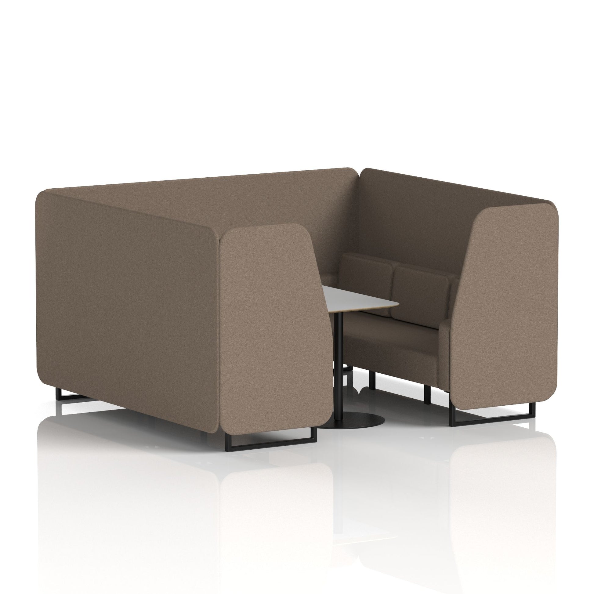 Brixworth Booth With Black Legs And Grey Table In Single Tone