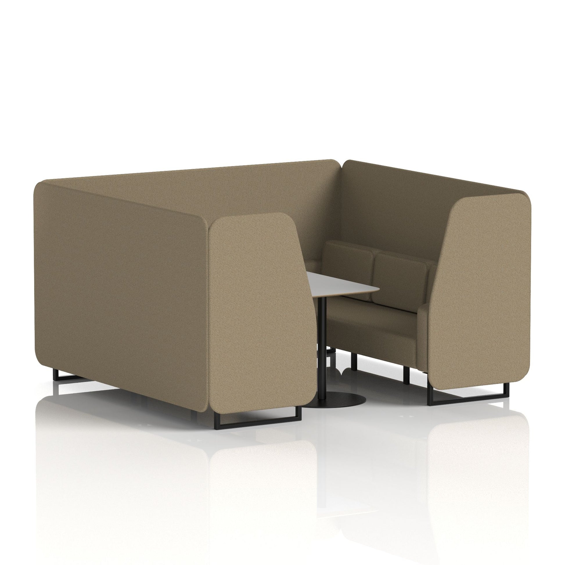 Brixworth Booth With Black Legs And Grey Table In Single Tone