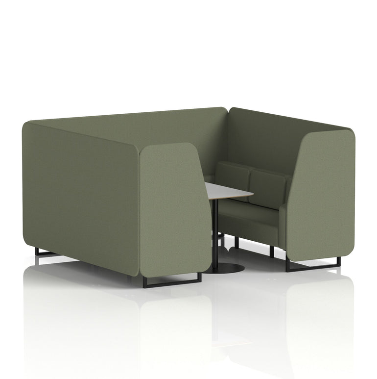Brixworth Booth With Black Legs And Grey Table In Single Tone