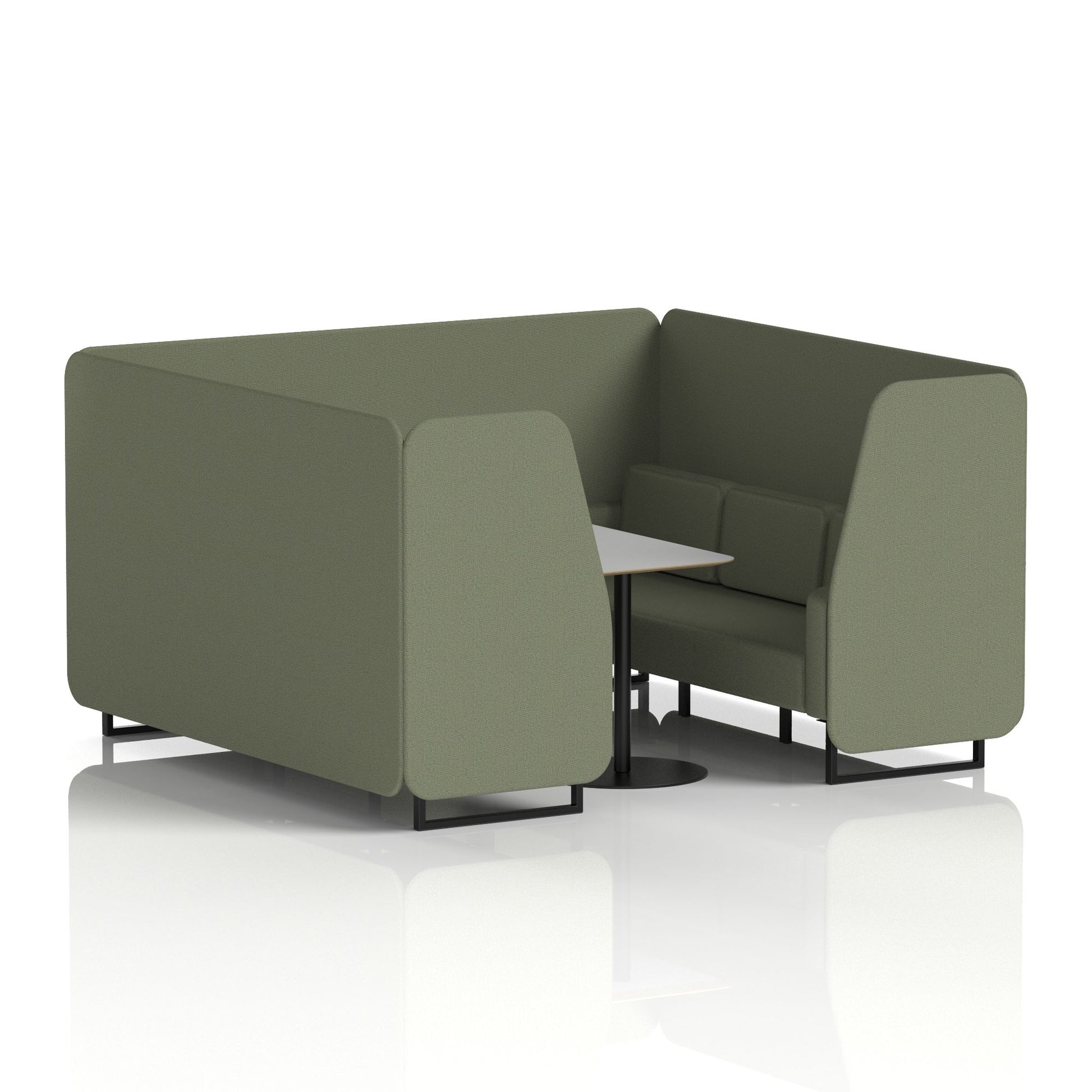 Brixworth Booth With Black Legs And Grey Table In Single Tone