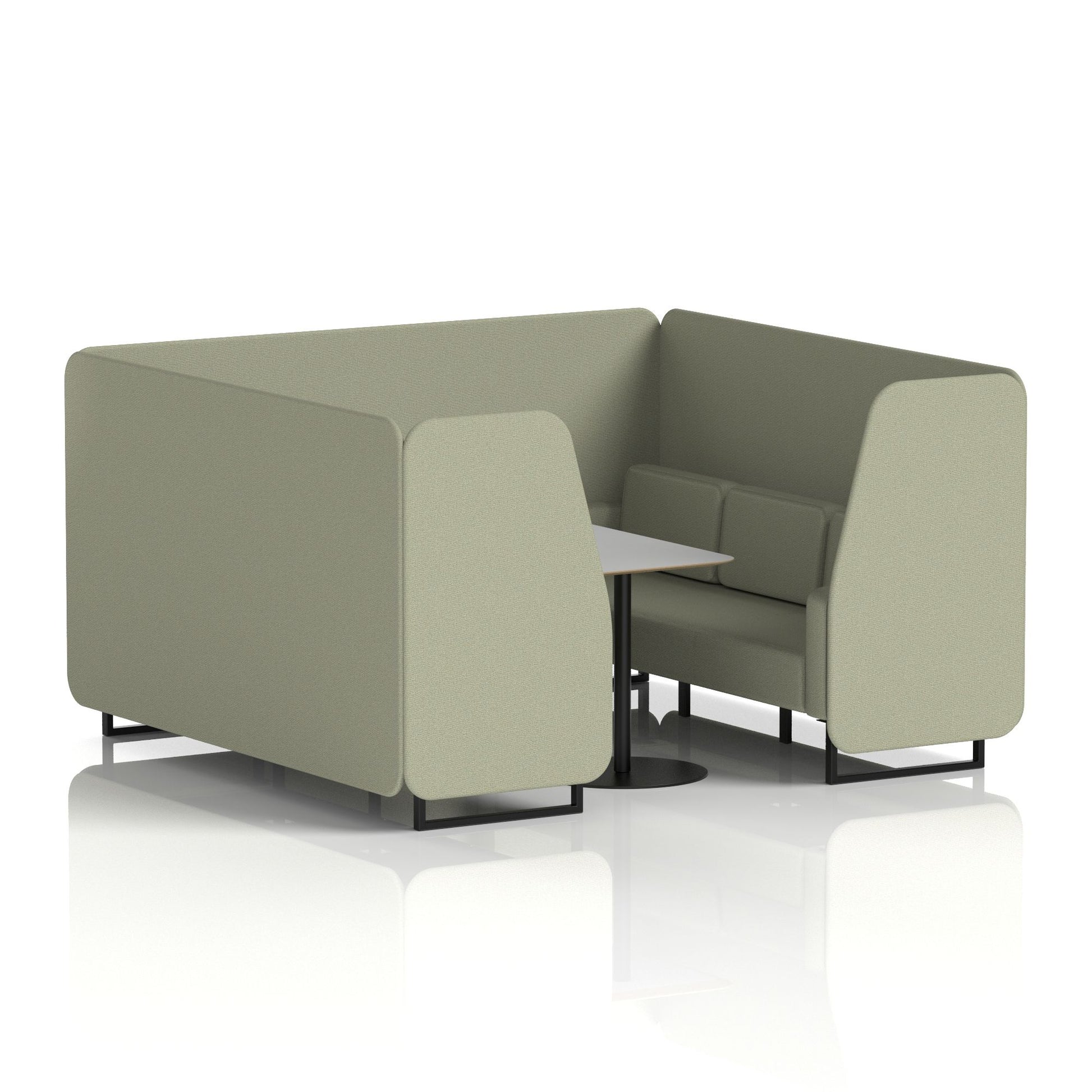 Brixworth Booth With Black Legs And Grey Table In Single Tone