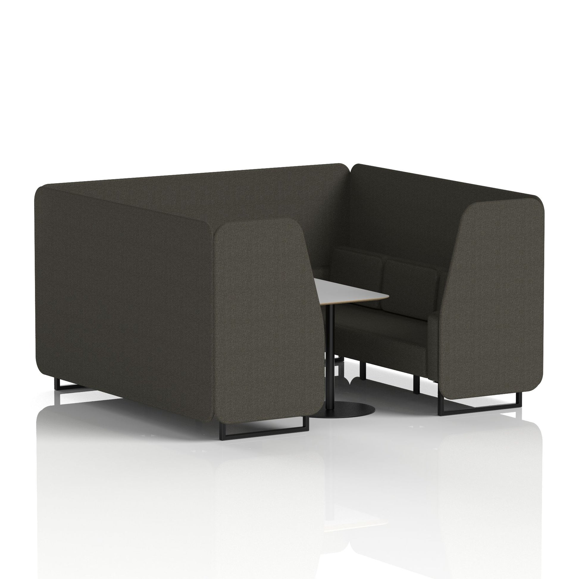Brixworth Booth With Black Legs And Grey Table In Single Tone