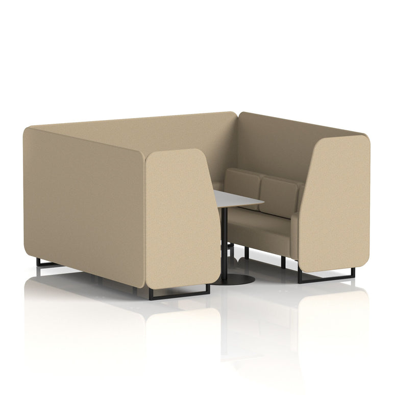 Brixworth Booth With Black Legs And Grey Table In Single Tone