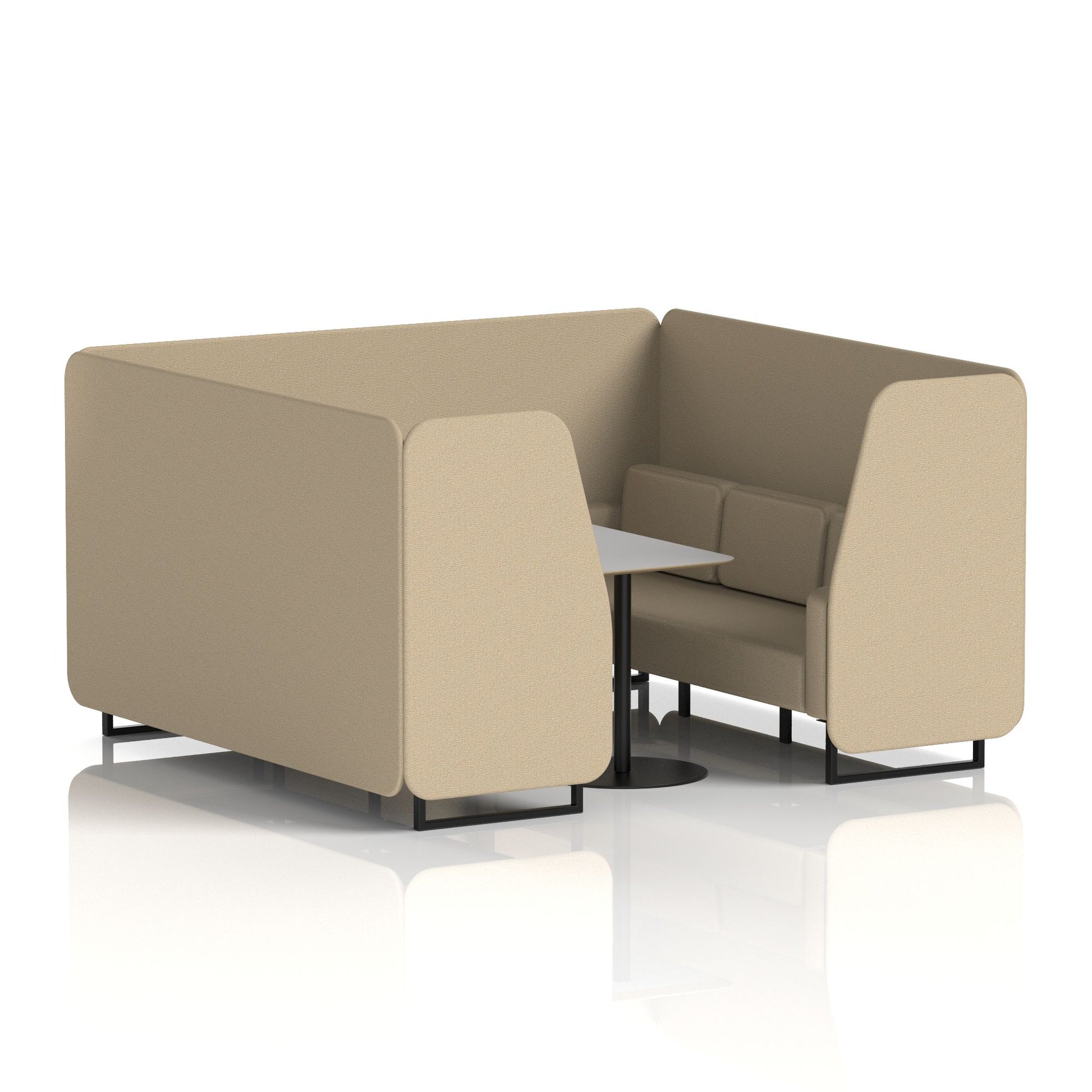 Brixworth Booth With Black Legs And Grey Table In Single Tone