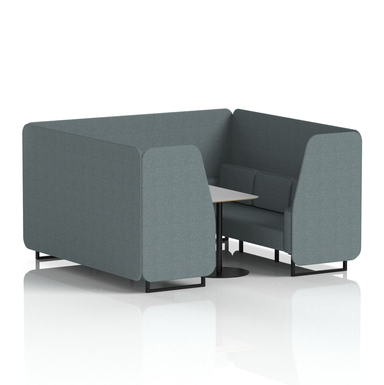 Brixworth Booth With Black Legs And Grey Table In Single Tone