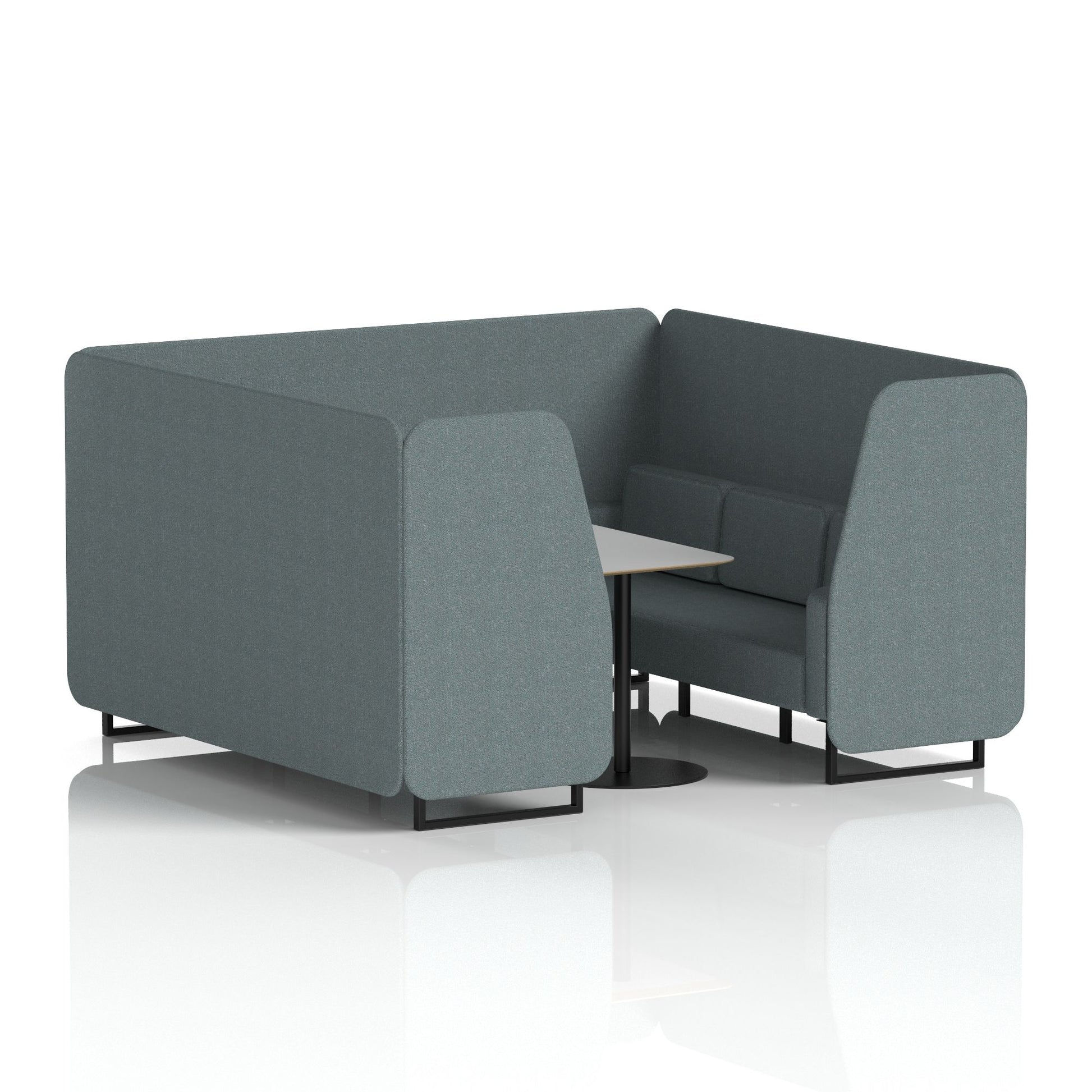 Brixworth Booth With Black Legs And Grey Table In Single Tone