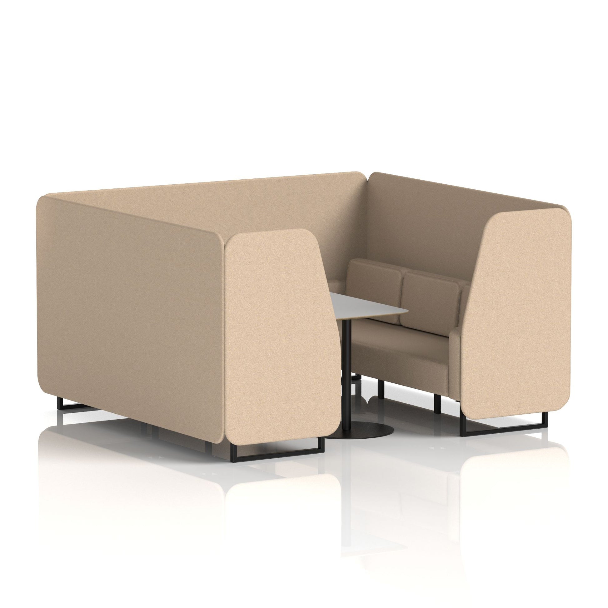Brixworth Booth With Black Legs And Grey Table In Single Tone