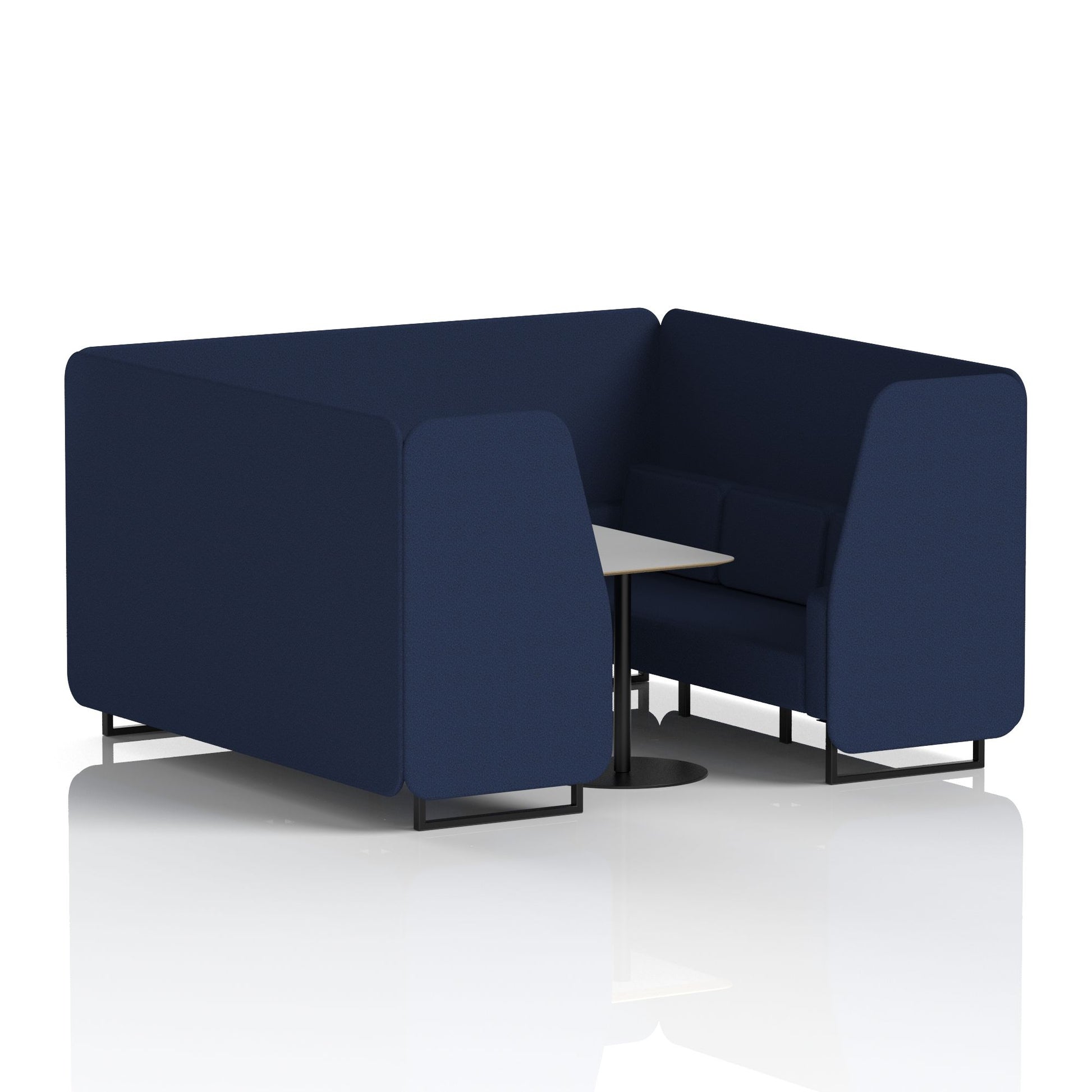 Brixworth Booth With Black Legs And Grey Table In Single Tone