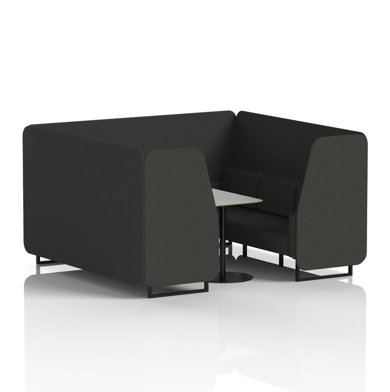 Brixworth Booth With Black Legs And Grey Table In Single Tone