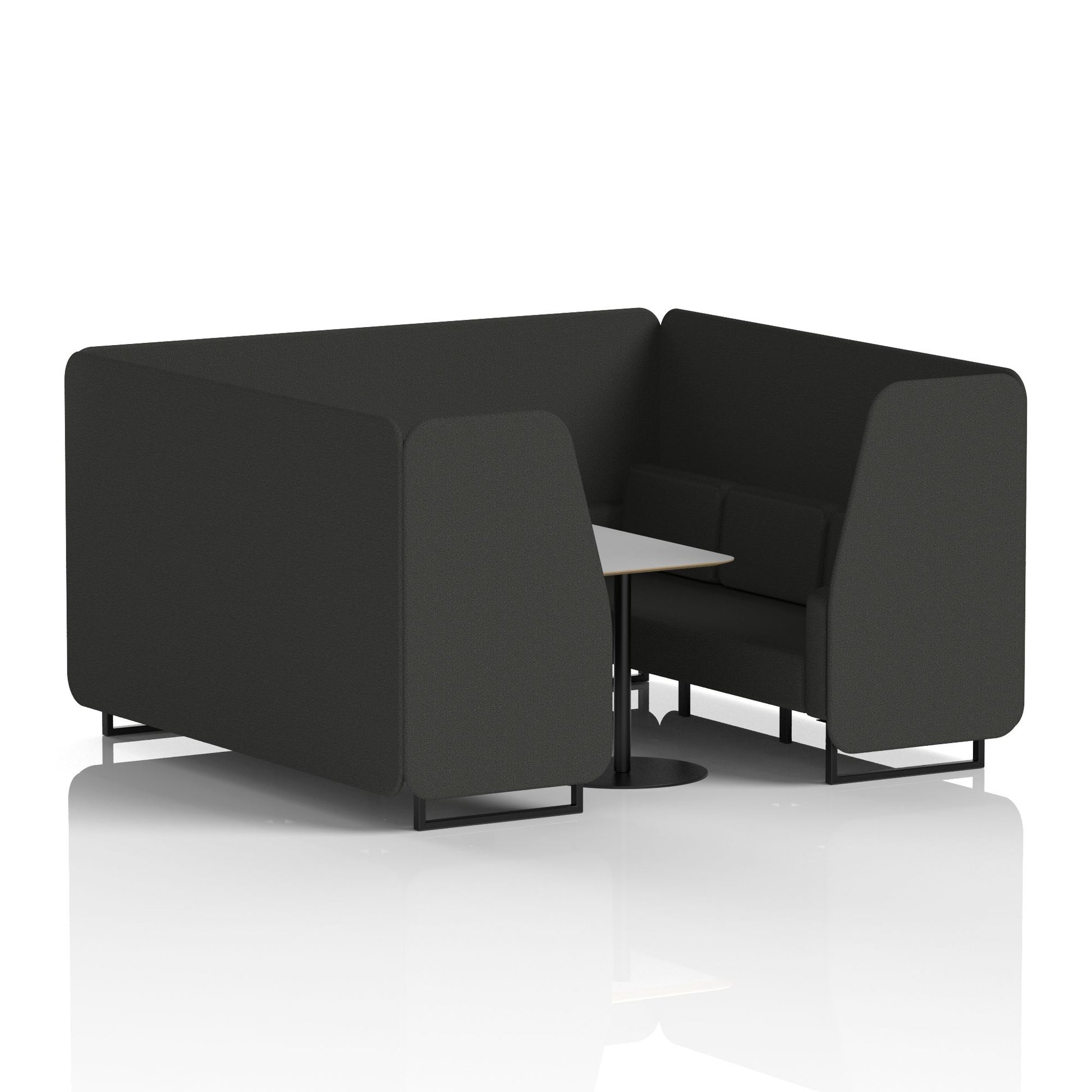Brixworth Booth With Black Legs And Grey Table In Single Tone