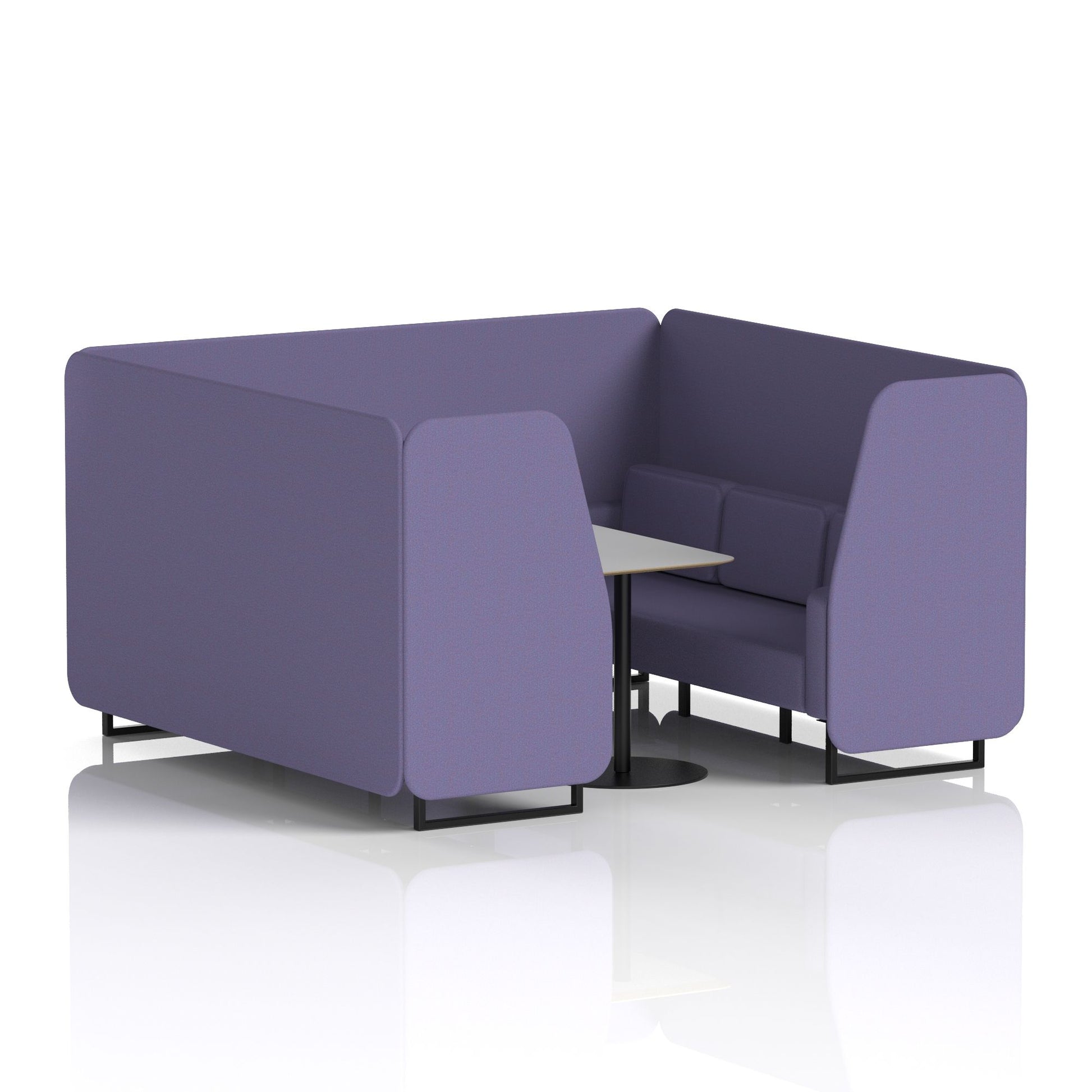 Brixworth Booth With Black Legs And Grey Table In Single Tone