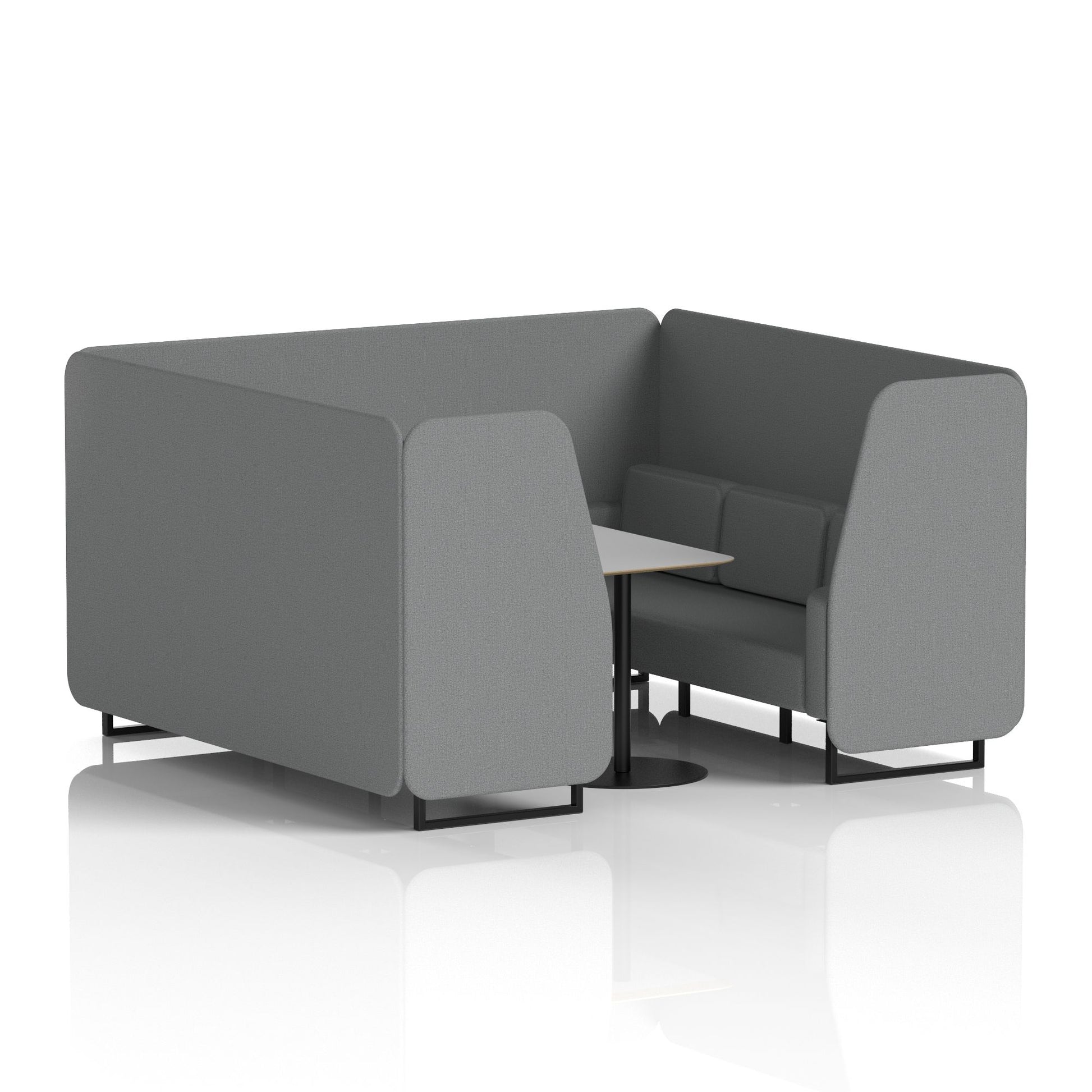 Brixworth Booth With Black Legs And Grey Table In Single Tone