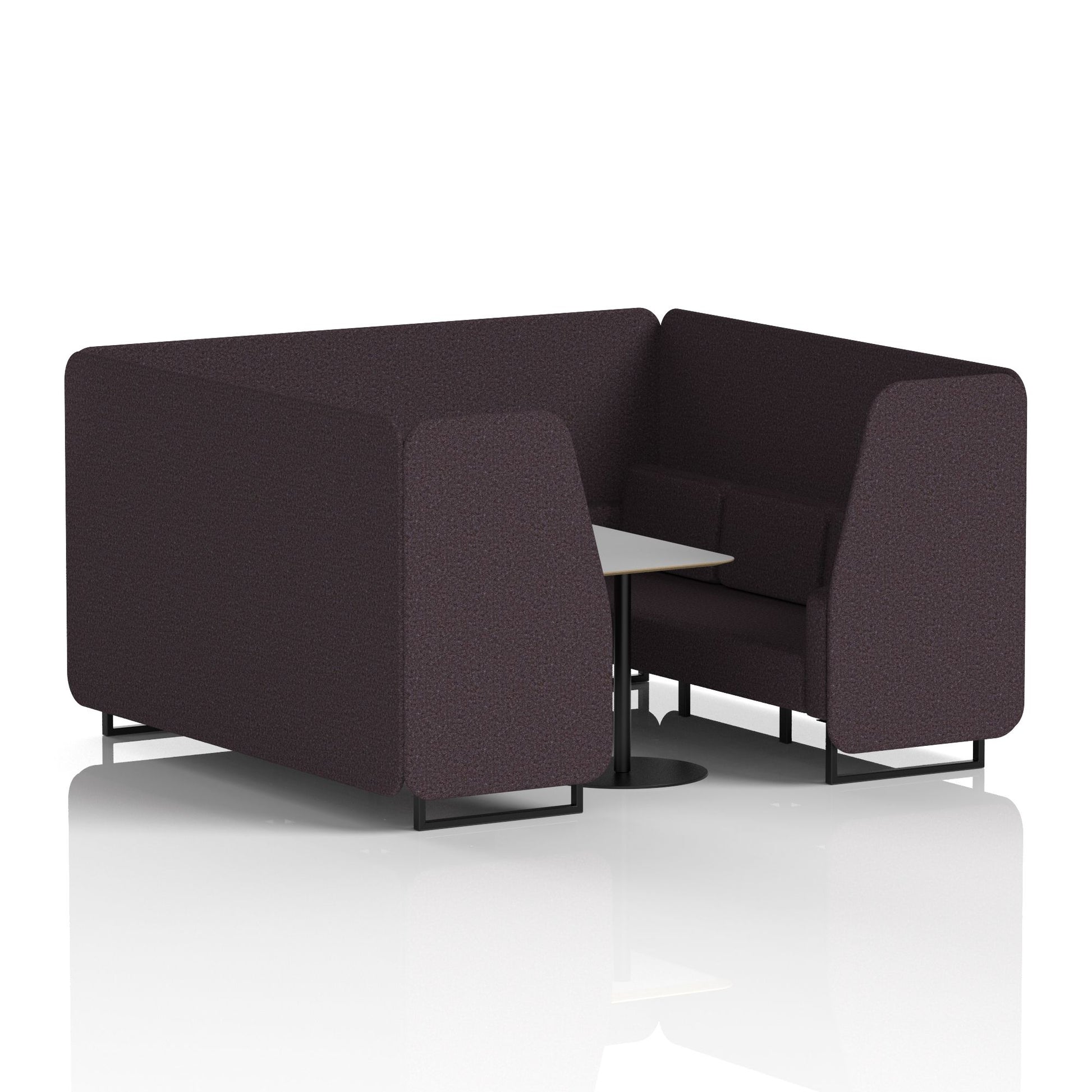 Brixworth Booth With Black Legs And Grey Table In Single Tone