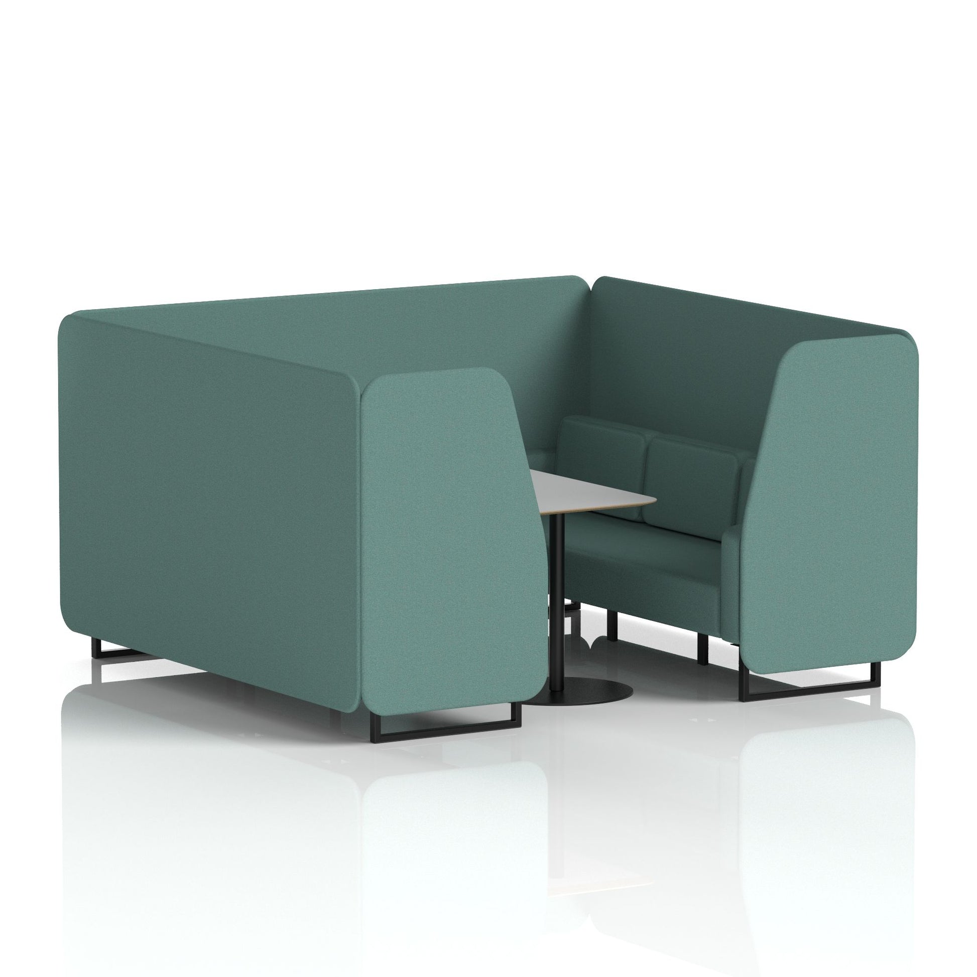 Brixworth Booth With Black Legs And Grey Table In Single Tone
