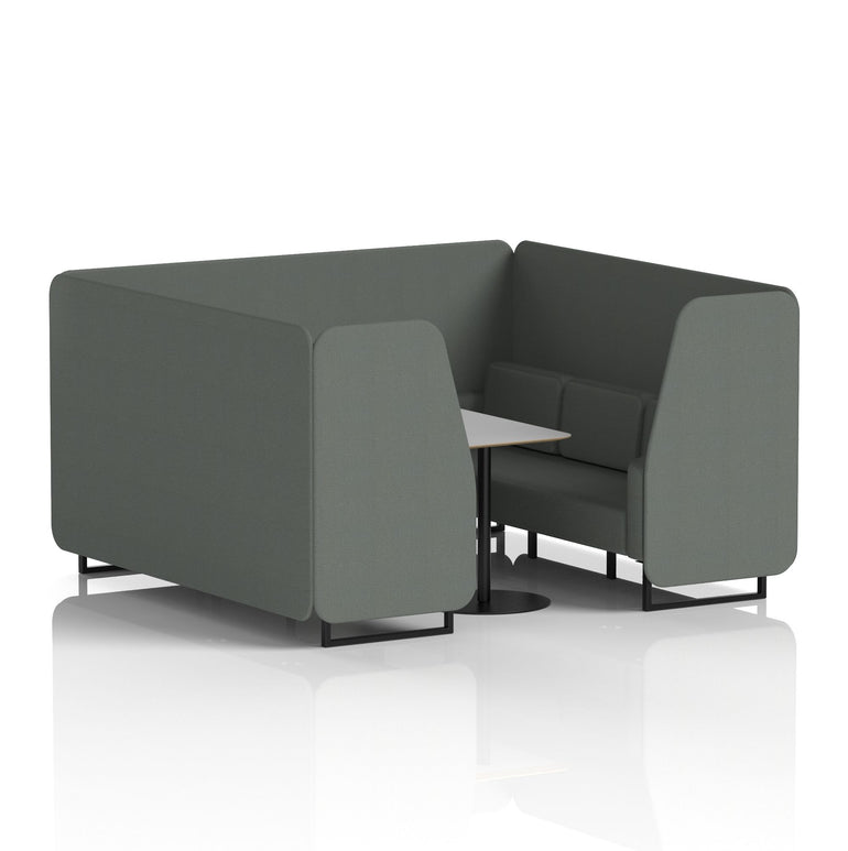 Brixworth Booth With Black Legs And Grey Table In Single Tone