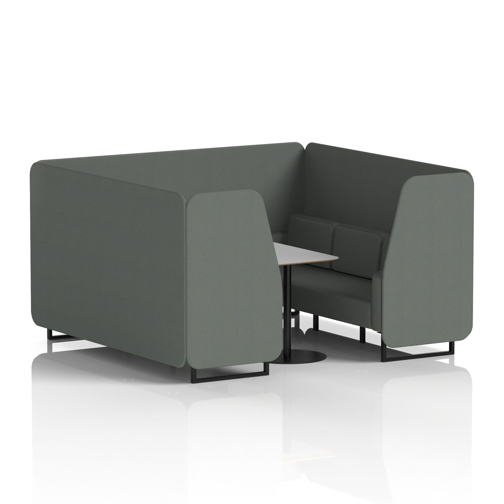 Brixworth Booth With Black Legs And Grey Table In Single Tone
