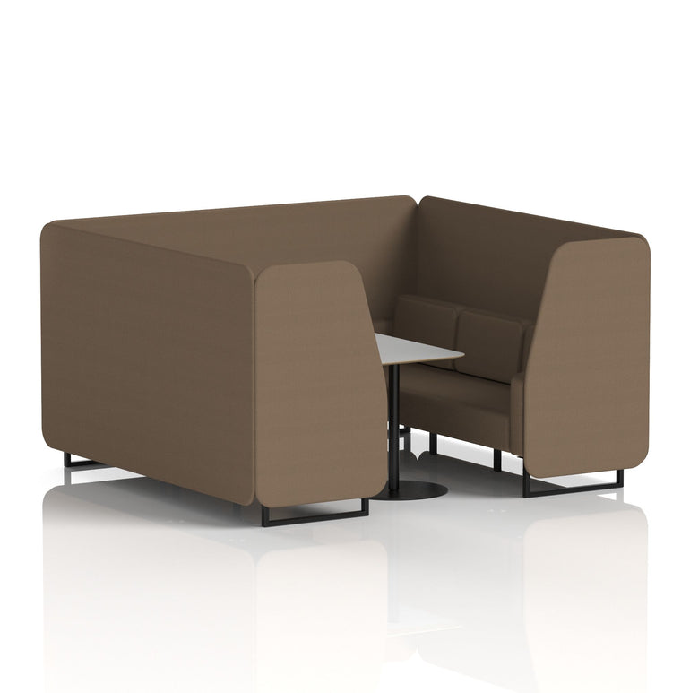 Brixworth Booth With Black Legs And Grey Table In Single Tone