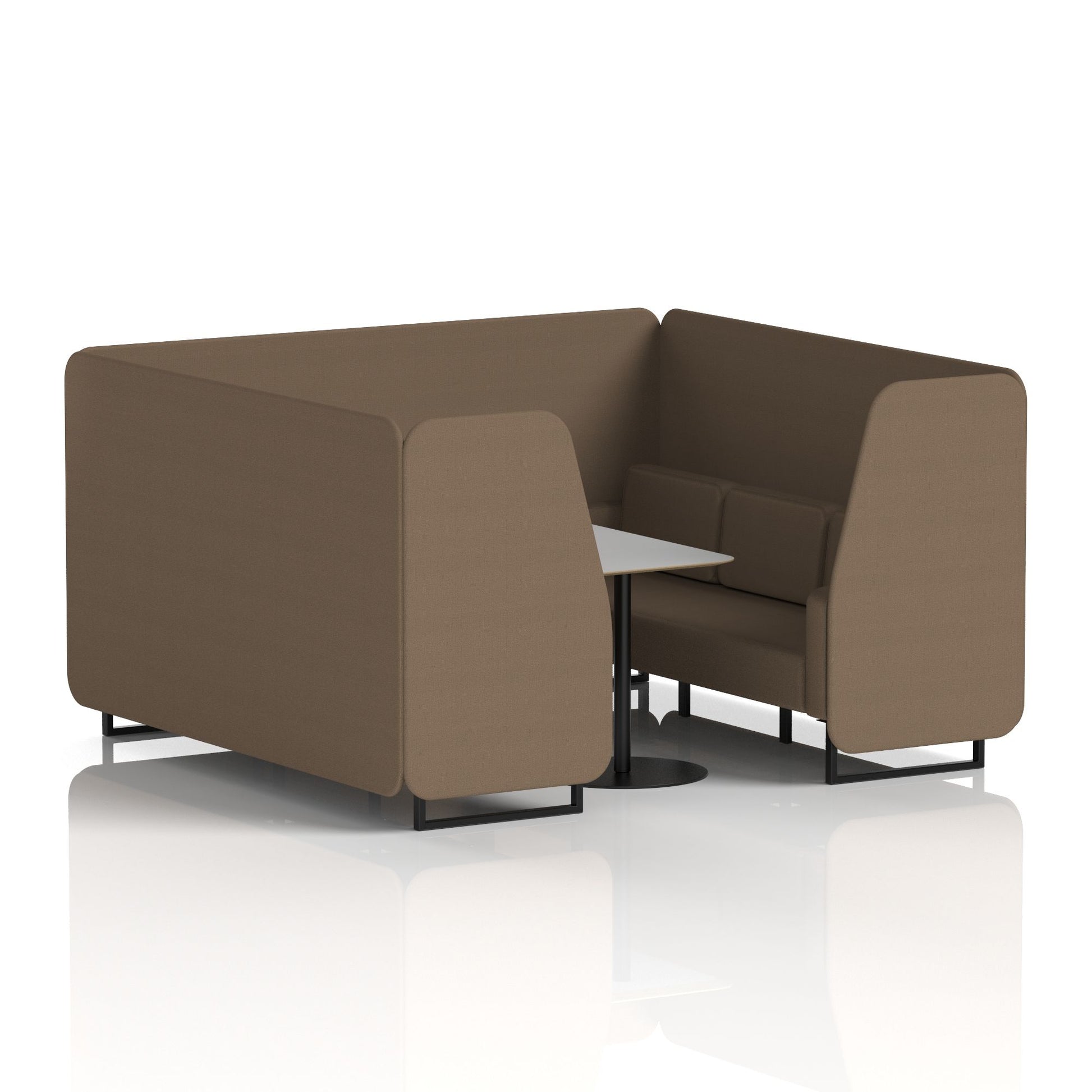 Brixworth Booth With Black Legs And Grey Table In Single Tone