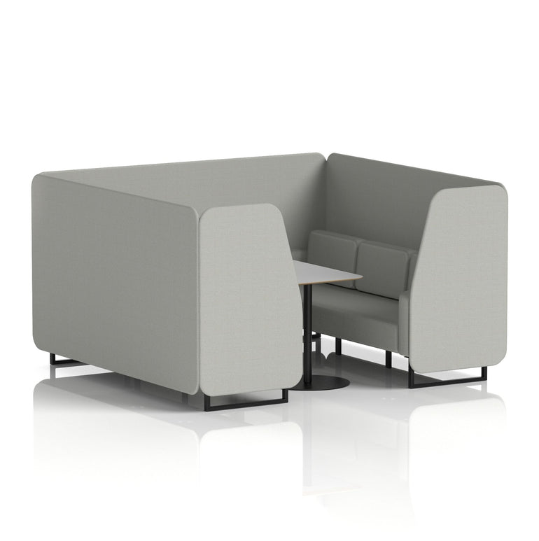 Brixworth Booth With Black Legs And Grey Table In Single Tone