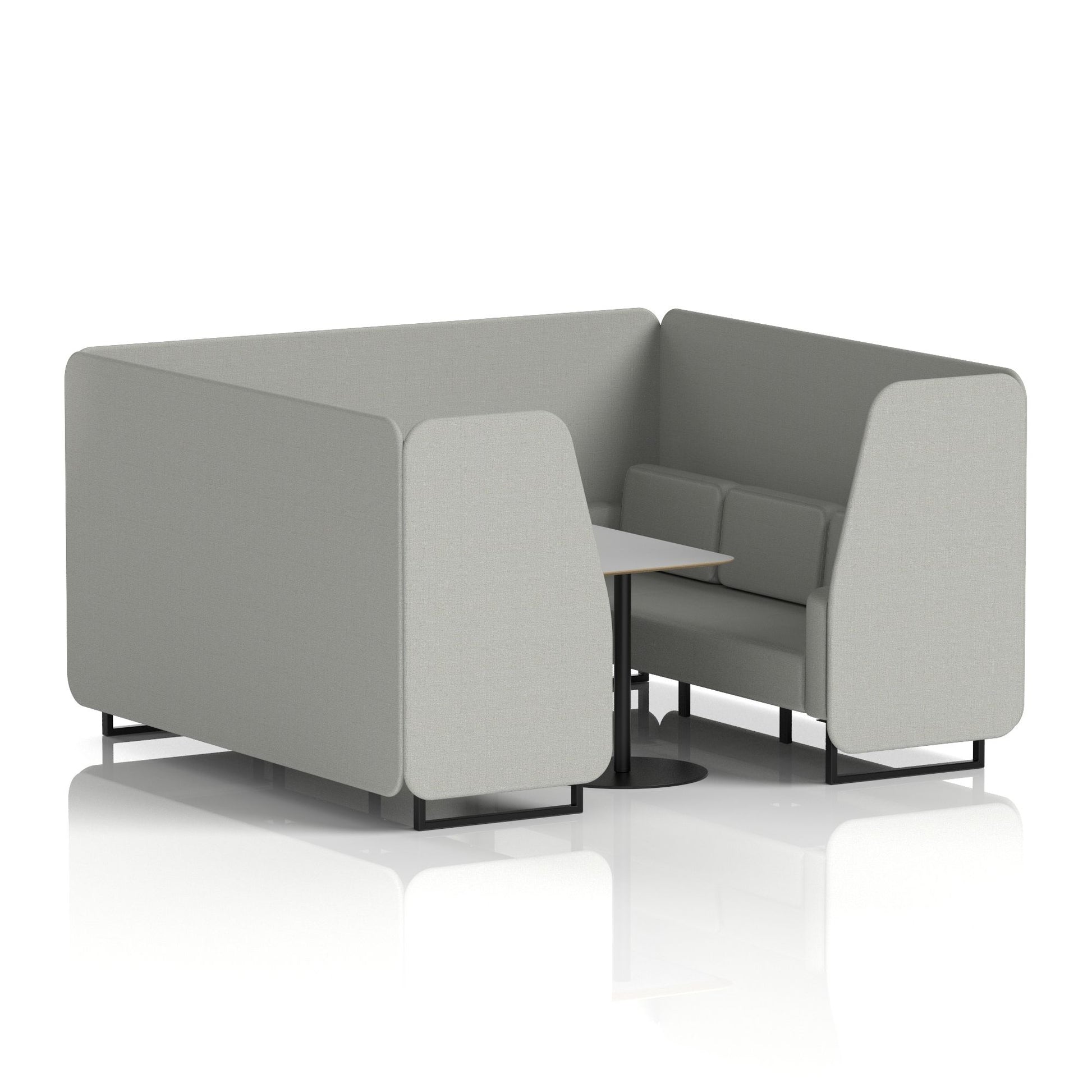 Brixworth Booth With Black Legs And Grey Table In Single Tone
