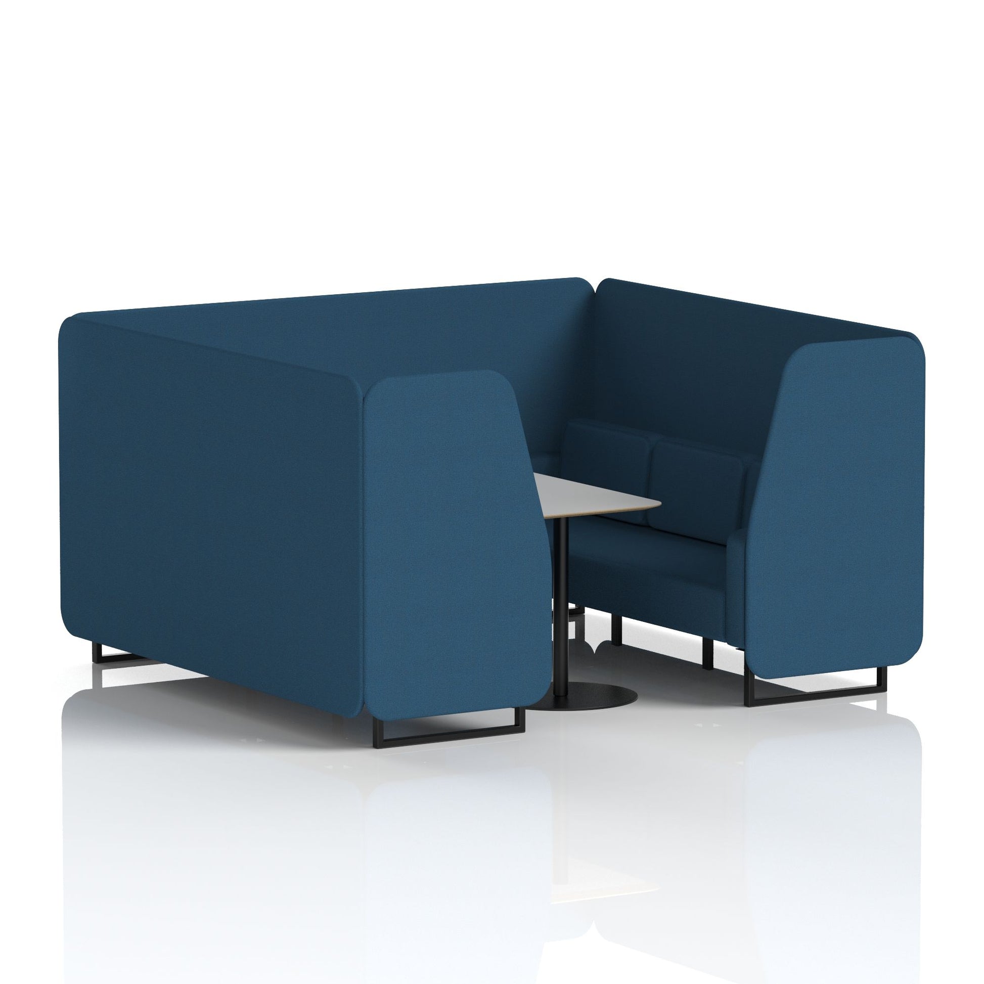 Brixworth Booth With Black Legs And Grey Table In Single Tone