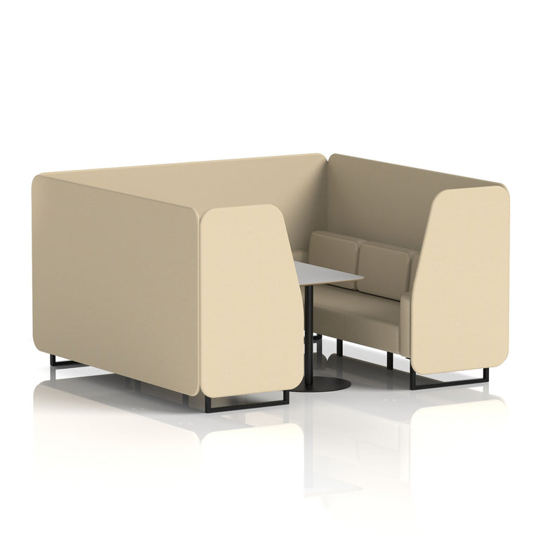 Brixworth Booth With Black Legs And Grey Table In Single Tone