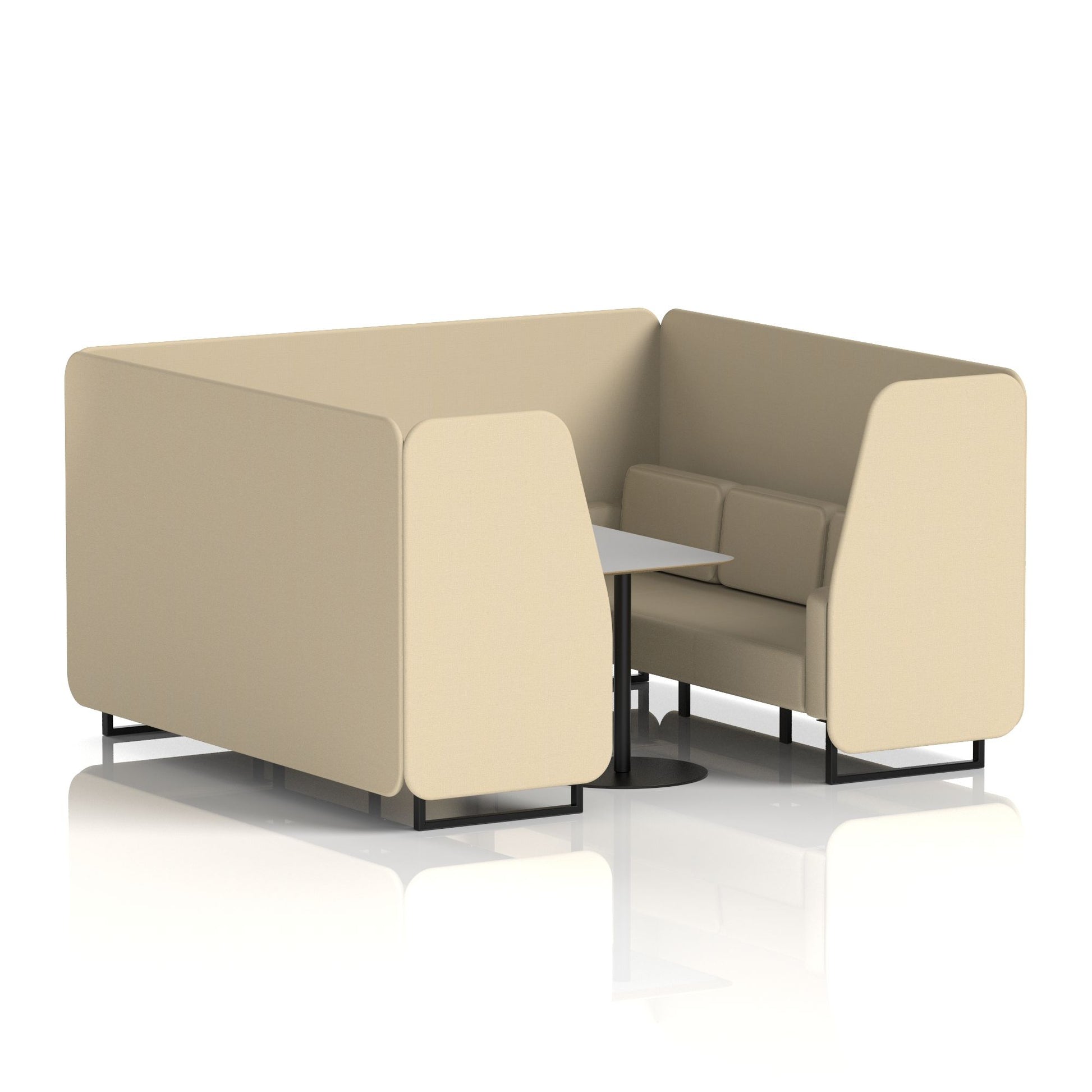 Brixworth Booth With Black Legs And Grey Table In Single Tone