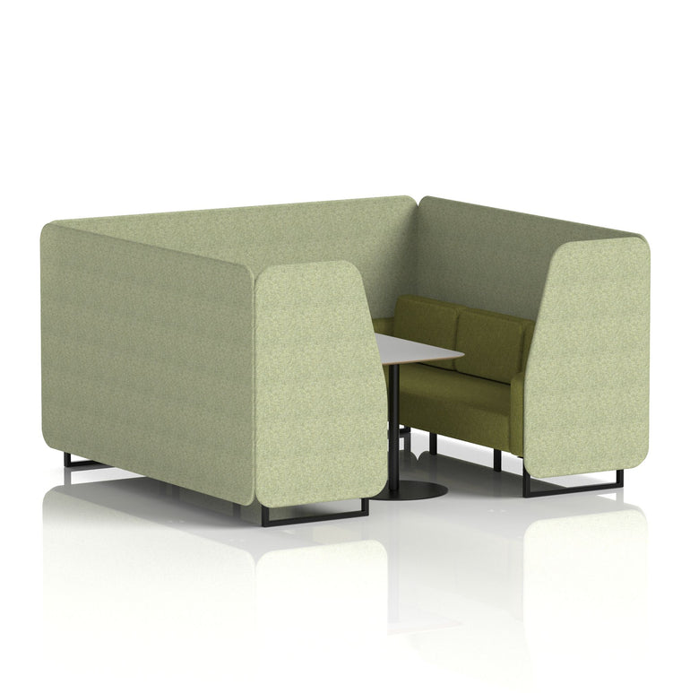 Brixworth Booth With Black Legs And Grey Table In Two Tone
