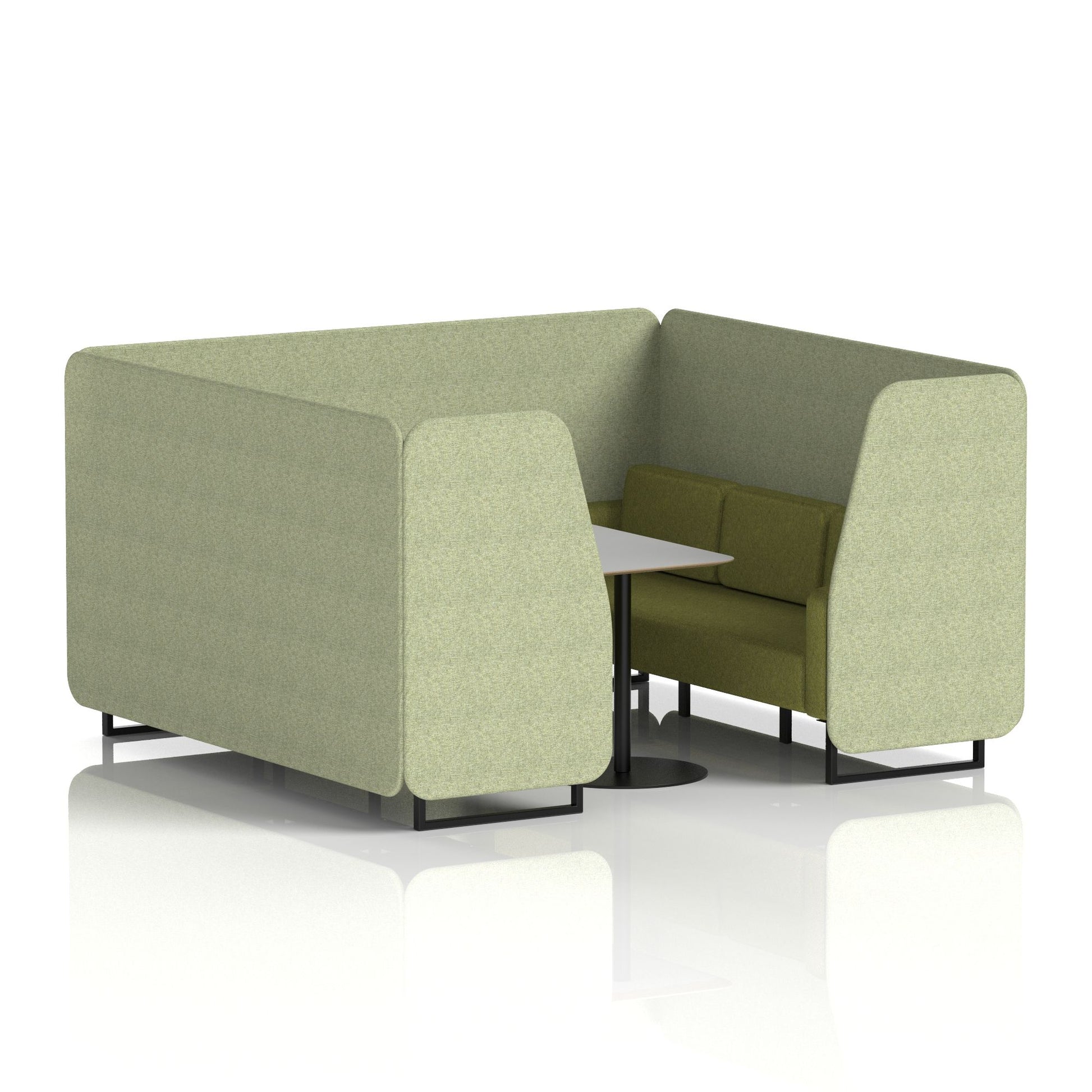 Brixworth Booth With Black Legs And Grey Table In Two Tone