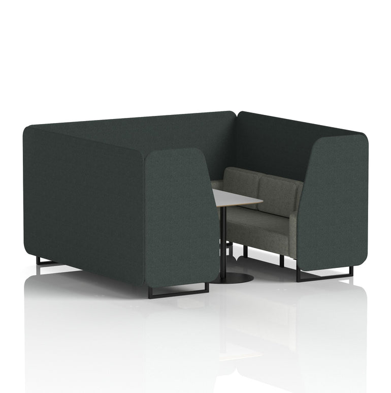 Brixworth Booth With Black Legs And Grey Table In Two Tone