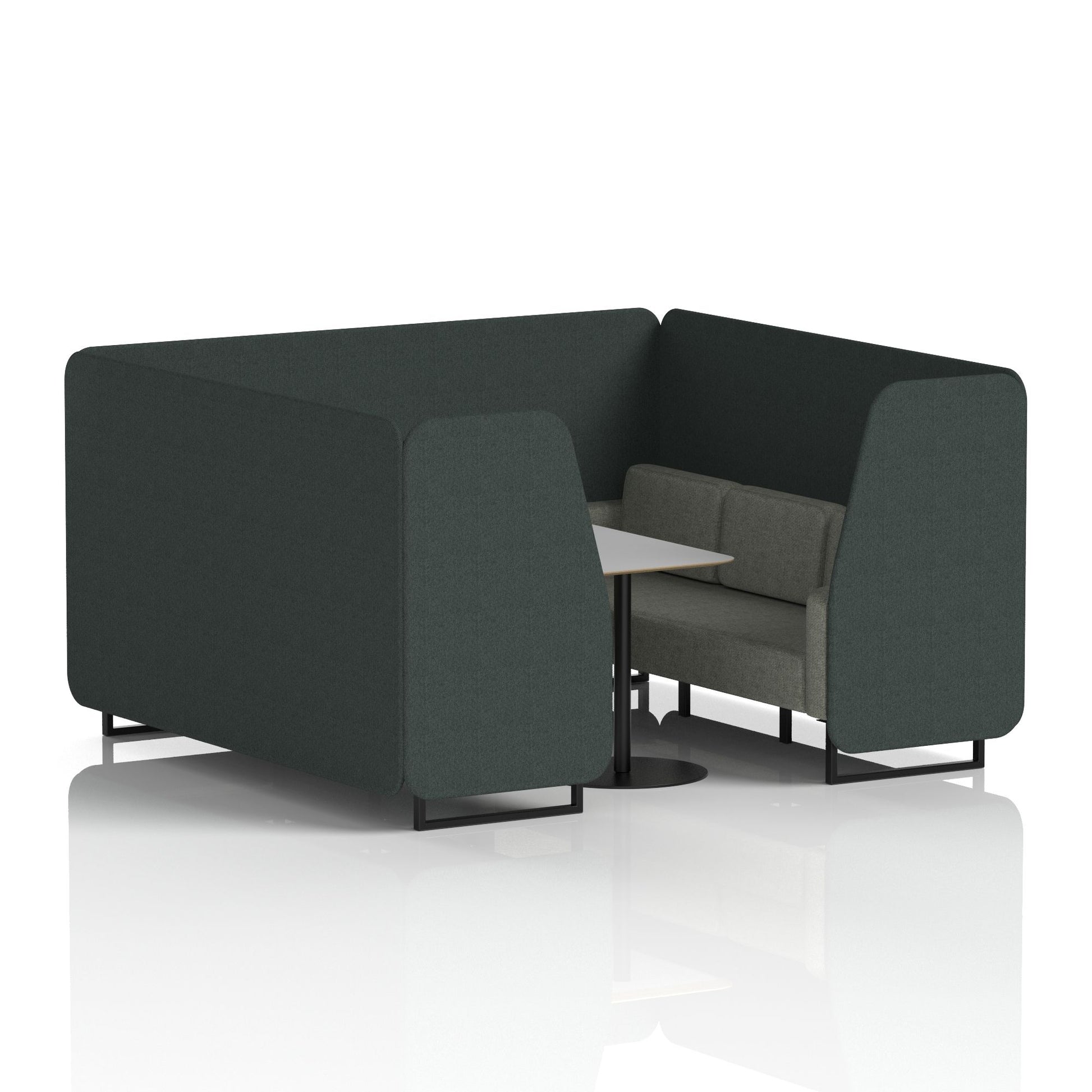 Brixworth Booth With Black Legs And Grey Table In Two Tone