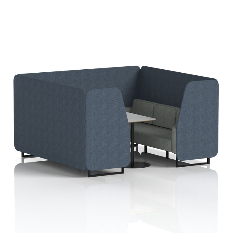 Brixworth Booth With Black Legs And Grey Table In Two Tone