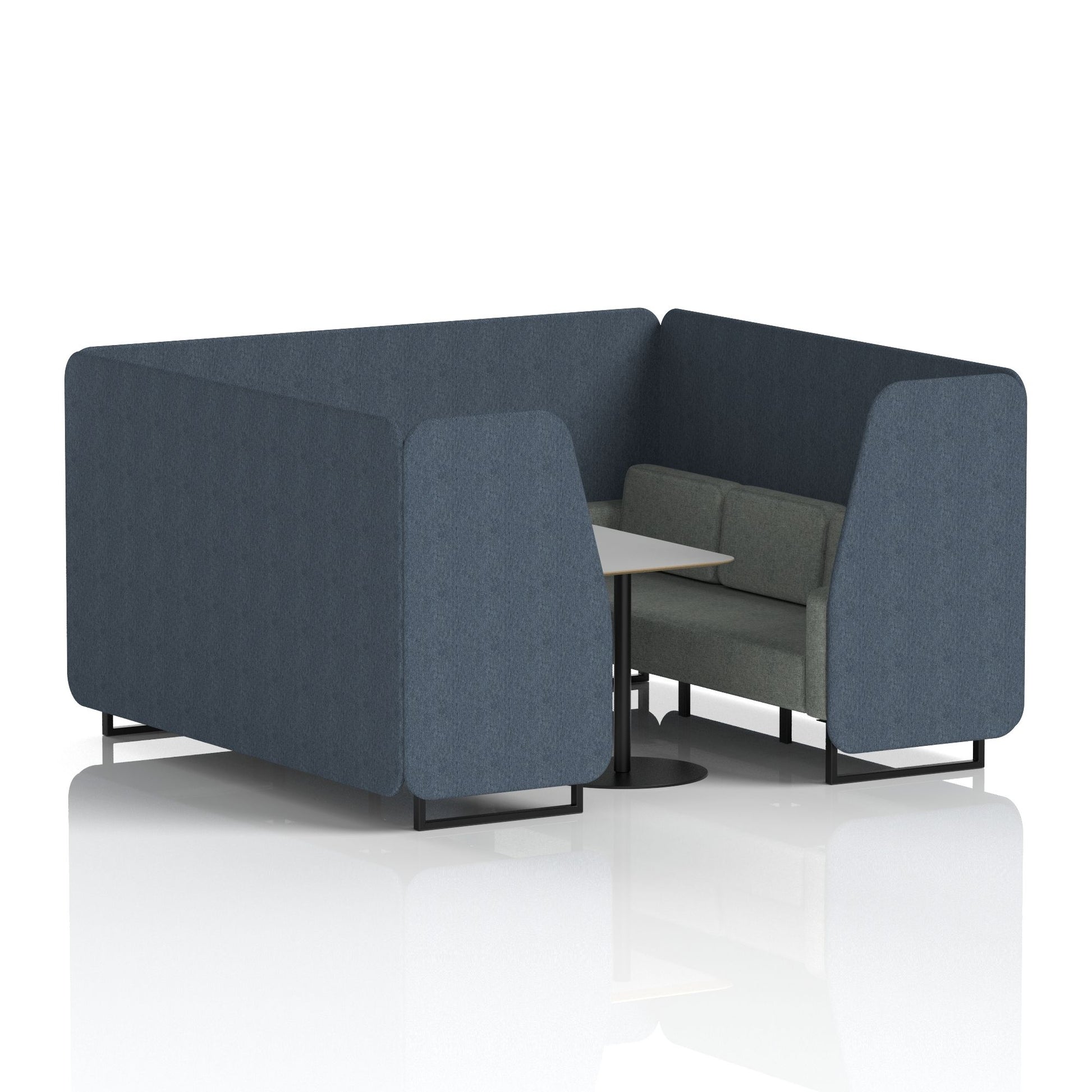 Brixworth Booth With Black Legs And Grey Table In Two Tone