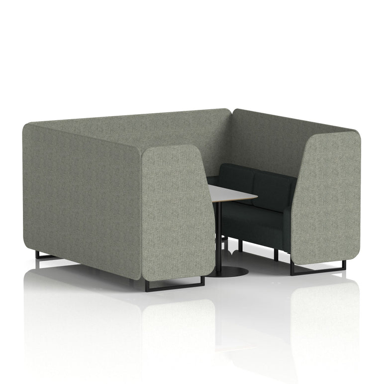 Brixworth Booth With Black Legs And Grey Table In Two Tone