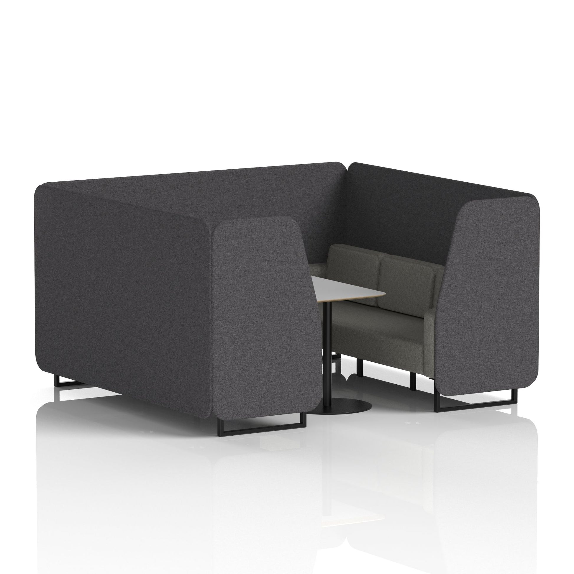 Brixworth Booth With Black Legs And Grey Table In Two Tone