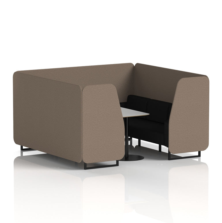 Brixworth Booth With Black Legs And Grey Table In Two Tone
