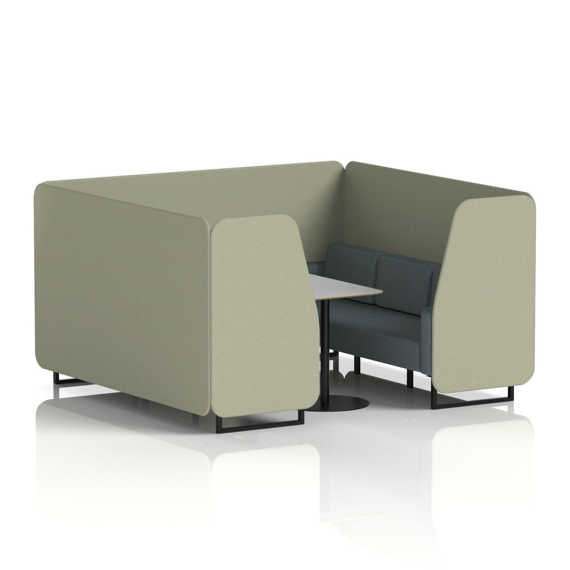 Brixworth Booth With Black Legs And Grey Table In Two Tone