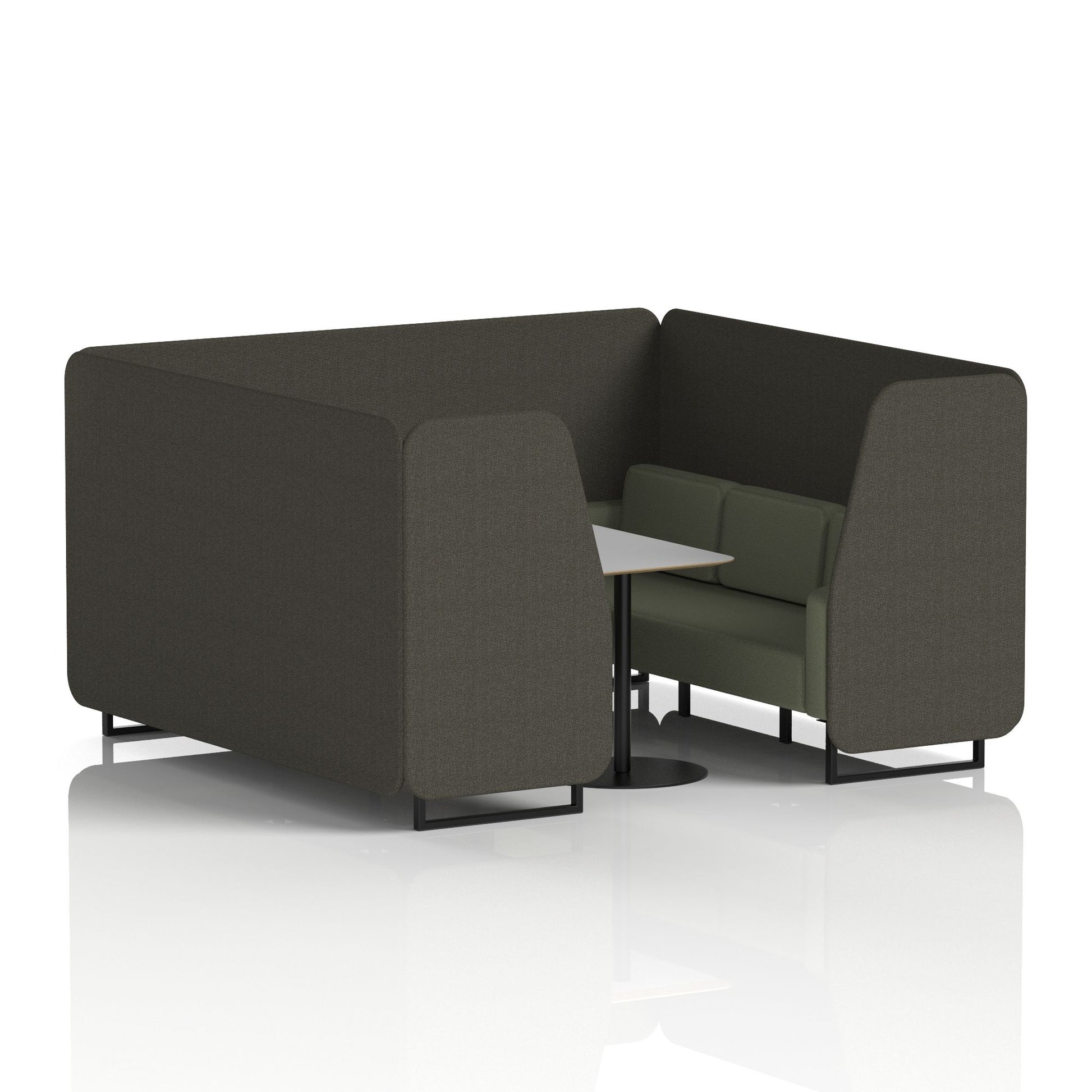 Brixworth Booth With Black Legs And Grey Table In Two Tone
