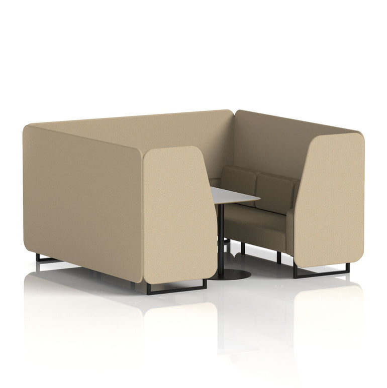 Brixworth Booth With Black Legs And Grey Table In Two Tone