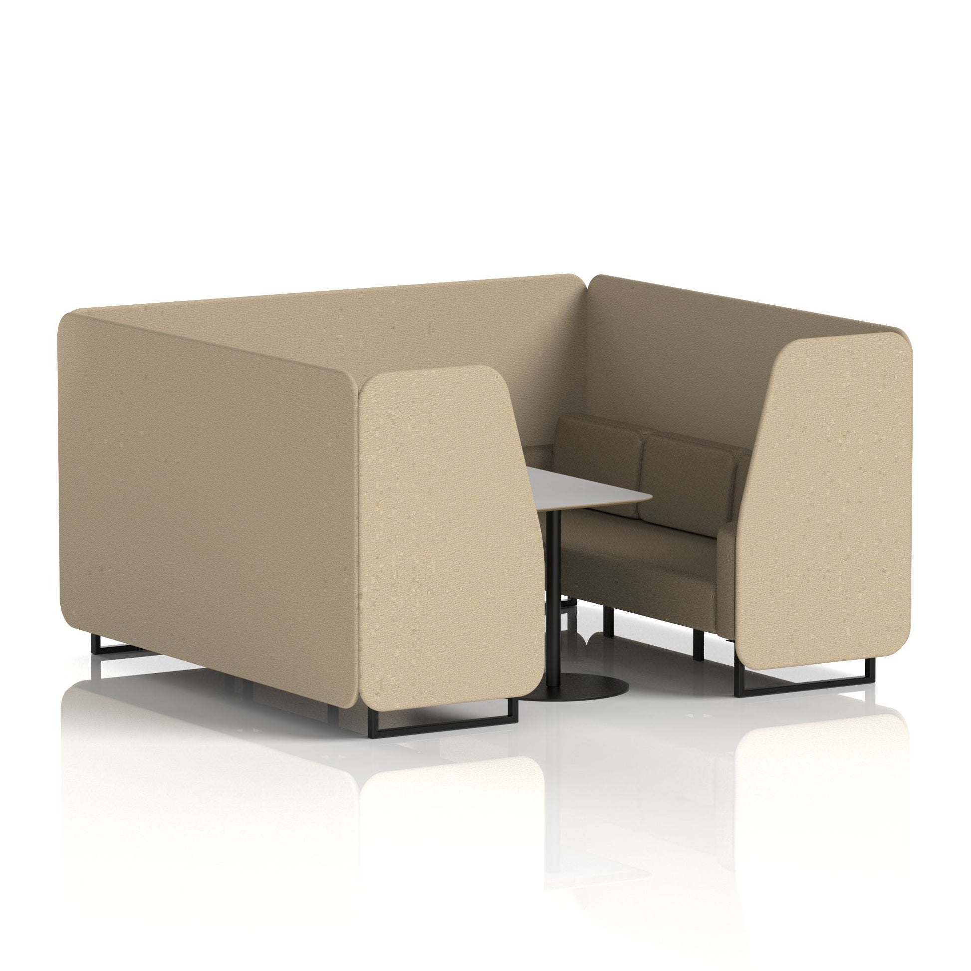 Brixworth Booth With Black Legs And Grey Table In Two Tone