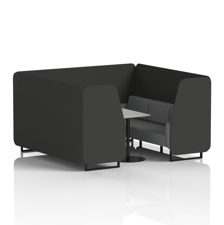 Brixworth Booth With Black Legs And Grey Table In Two Tone