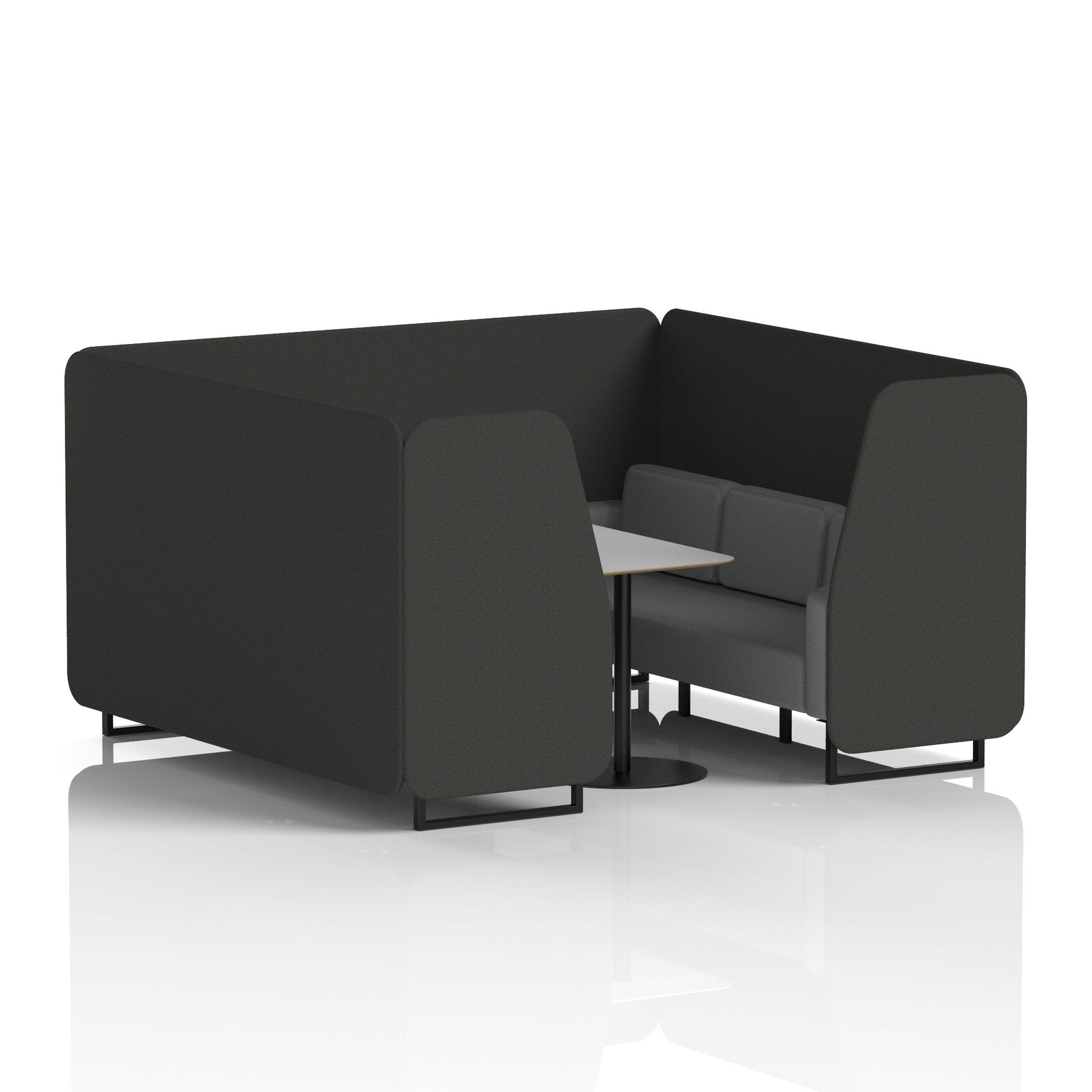 Brixworth Booth With Black Legs And Grey Table In Two Tone