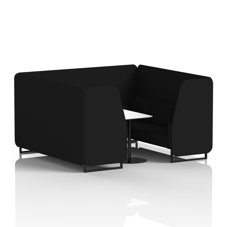 Brixworth Booth With Black Legs And White Table In Single Tone