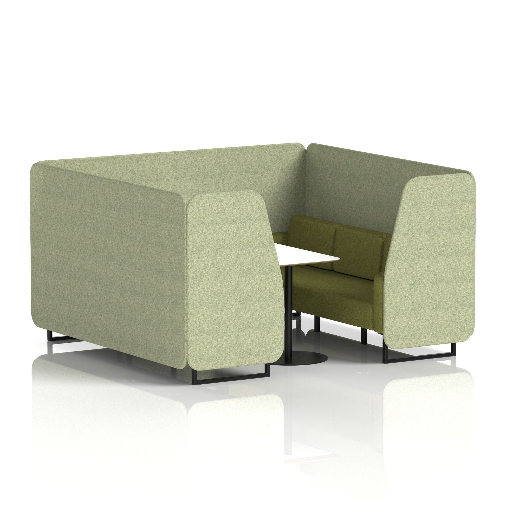 Brixworth Booth With Black Legs And White Table In Two Tone